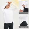 image:imagebaleaf Womens Sun Shirts Hiking Shirt Lightweight Long Sleeves UPF50 Half Zip SPF Rash Guard UV Protection ClothingUltra White