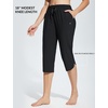 image:imagebaleaf Womens Swim Capris Pants 18 Quick Dry Modest Swimsuits UPF 50 Bathing Suit Bottoms Beach Pants with PocketsBlack