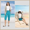 image:imagebaleaf Womens Swim Capris Pants 18 Quick Dry Modest Swimsuits UPF 50 Bathing Suit Bottoms Beach Pants with PocketsBlue