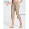 image:imagebaleaf Womens Swim Capris Pants 18 Quick Dry Modest Swimsuits UPF 50 Bathing Suit Bottoms Beach Pants with PocketsBrown