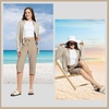 image:imagebaleaf Womens Swim Capris Pants 18 Quick Dry Modest Swimsuits UPF 50 Bathing Suit Bottoms Beach Pants with PocketsBrown