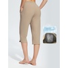 image:imagebaleaf Womens Swim Capris Pants 18 Quick Dry Modest Swimsuits UPF 50 Bathing Suit Bottoms Beach Pants with PocketsBrown
