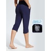 image:imagebaleaf Womens Swim Capris Pants 18 Quick Dry Modest Swimsuits UPF 50 Bathing Suit Bottoms Beach Pants with PocketsNavy