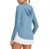 image:imagebaleaf Womens UPF 50 Sun Shirt with Hoodie SPF Long Sleeve UV Protection Clothing Hiking Fishing Outdoor LightweightHeather Blue