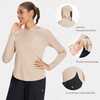 image:imagebaleaf Womens UPF 50 Sun Shirt with Hoodie SPF Long Sleeve UV Protection Clothing Hiking Fishing Outdoor LightweightHeather Khaki