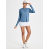 image:imagebaleaf Womens UPF 50 Sun Shirt with Hoodie SPF Long Sleeve UV Protection Clothing Hiking Fishing Outdoor LightweightHeather Light Blue