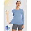 image:imagebaleaf Womens UPF 50 Sun Shirts Long Sleeve UV Protection Quick Dry Breathable Lightweight Rash Guard Hiking Workout01heather Blue