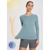 image:imagebaleaf Womens UPF 50 Sun Shirts Long Sleeve UV Protection Quick Dry Breathable Lightweight Rash Guard Hiking Workout02heather Light Blue