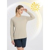 image:imagebaleaf Womens UPF 50 Sun Shirts Long Sleeve UV Protection Quick Dry Breathable Lightweight Rash Guard Hiking WorkoutA01oatmeal