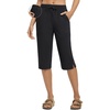 image:imagebaleaf Womens Long Shorts Quick Dry 15 Swim Pants with Liner UPF50 Swim Capris with PocketsBlack