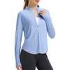 image:imagebaleaf Womens Sun Shirts Hiking Shirt Lightweight Long Sleeves UPF50 Half Zip SPF Rash Guard UV Protection ClothingLight Blue