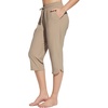 image:imagebaleaf Womens Swim Capris Pants 18 Quick Dry Modest Swimsuits UPF 50 Bathing Suit Bottoms Beach Pants with PocketsBrown