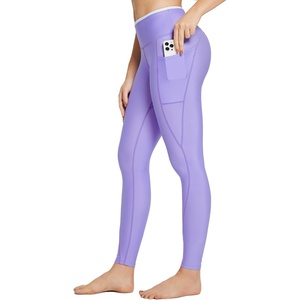 image:imagebaleaf Womens 28 High Waisted Swim Pants Swimming Leggings Sun Protection Modest Swimsuits UPF50 with PocketsPurple
