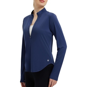 image:imagebaleaf Womens Sun Shirts Hiking Shirt Lightweight Long Sleeves UPF50 Half Zip SPF Rash Guard UV Protection ClothingClassic Navy