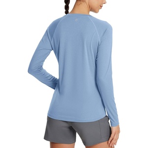 image:imagebaleaf Womens UPF 50 Sun Shirts Long Sleeve UV Protection Quick Dry Breathable Lightweight Rash Guard Hiking Workout01heather Blue