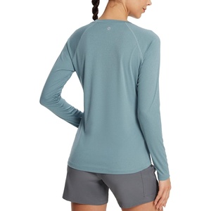 image:imagebaleaf Womens UPF 50 Sun Shirts Long Sleeve UV Protection Quick Dry Breathable Lightweight Rash Guard Hiking Workout02heather Light Blue