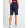 image:imagebaleaf Womens 12 Bermuda Shorts Long Shorts Knee Length Running Walking Workout Athletic Stretch PocketsNavy