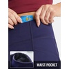 image:imagebaleaf Womens 12 Bermuda Shorts Long Shorts Knee Length Running Walking Workout Athletic Stretch PocketsNavy