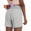 image:imagebaleaf Womens 5 Workout Shorts Athletic Running Shorts High Waisted with Zipper Pocket Gym Quick Dry Hiking SportsGrey