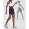 image:imagebaleaf Womens 5 Workout Shorts Athletic Running Shorts High Waisted with Zipper Pocket Gym Quick Dry Hiking SportsNavy