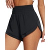 image:imagebaleaf Womens 3 Workout Shorts High Waisted Athletic Running Shorts with Liner Sports Lightweight Quick DryAblack
