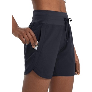 image:imagebaleaf Womens 5 Workout Shorts Athletic Running Shorts High Waisted with Zipper Pocket Gym Quick Dry Hiking SportsBlack