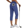 image:imagebaleaf 20 Women Capris with Pockets Stretch Golf Work Dress Cropped Pants Straight Leg High Waisted Pull On SummerBlue