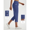 image:imagebaleaf 20 Women Capris with Pockets Stretch Golf Work Dress Cropped Pants Straight Leg High Waisted Pull On SummerBlue