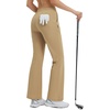 image:imagebaleaf Womens 2629 Work Pants Stretchy Golf Lightweight Stretch Flare Dress Pant Pockets Bussiness UPF 5029inbrown