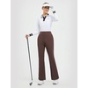 image:imagebaleaf Womens 2629 Work Pants Stretchy Golf Lightweight Stretch Flare Dress Pant Pockets Bussiness UPF 5029indark Brown