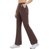 image:imagebaleaf Womens 2629 Work Pants Stretchy Golf Lightweight Stretch Flare Dress Pant Pockets Bussiness UPF 5029indark Brown
