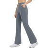 image:imagebaleaf Womens 2629 Work Pants Stretchy Golf Lightweight Stretch Flare Dress Pant Pockets Bussiness UPF 5029indark Gray