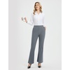 image:imagebaleaf Womens 2629 Work Pants Stretchy Golf Lightweight Stretch Flare Dress Pant Pockets Bussiness UPF 5029indark Gray