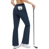 image:imagebaleaf Womens 2629 Work Pants Stretchy Golf Lightweight Stretch Flare Dress Pant Pockets Bussiness UPF 5029innavy Blue