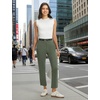 image:imagebaleaf Womens Golf Pants 25 Deep Pockets with Belt Loop Stretch Travel Casual Work Petite Ankle Slacks LightweightArmy Green