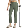 image:imagebaleaf Womens Golf Pants 25 Deep Pockets with Belt Loop Stretch Travel Casual Work Petite Ankle Slacks LightweightArmy Green