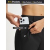 image:imagebaleaf Womens Golf Pants 25 Deep Pockets with Belt Loop Stretch Travel Casual Work Petite Ankle Slacks LightweightBlack