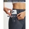 image:imagebaleaf Womens Golf Pants 25 Deep Pockets with Belt Loop Stretch Travel Casual Work Petite Ankle Slacks LightweightDark Gray