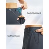 image:imagebaleaf Womens Golf Pants 25 Deep Pockets with Belt Loop Stretch Travel Casual Work Petite Ankle Slacks LightweightDark Gray