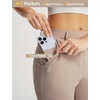 image:imagebaleaf Womens Golf Pants 25 Deep Pockets with Belt Loop Stretch Travel Casual Work Petite Ankle Slacks LightweightKhaki