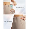image:imagebaleaf Womens Golf Pants 25 Deep Pockets with Belt Loop Stretch Travel Casual Work Petite Ankle Slacks LightweightKhaki