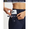 image:imagebaleaf Womens Golf Pants 25 Deep Pockets with Belt Loop Stretch Travel Casual Work Petite Ankle Slacks LightweightNavy Blue