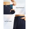 image:imagebaleaf Womens Golf Pants 25 Deep Pockets with Belt Loop Stretch Travel Casual Work Petite Ankle Slacks LightweightNavy Blue
