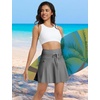 image:imagebaleaf Womens High Waisted 15 Swim Skirt Boxer Liner Quick Dry Bathing Suit Tankini Swimsuit Bottoms with Zipper PocketDark Gray