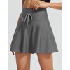 image:imagebaleaf Womens High Waisted 15 Swim Skirt Boxer Liner Quick Dry Bathing Suit Tankini Swimsuit Bottoms with Zipper PocketDark Gray