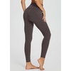 image:imagebaleaf Workout Leggings with Pockets for Women High Waisted Tummy Control Plus Size Yoga Pants for Running Gym AthleticSeal Brown