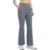 image:imagebaleaf Womens 2629 Work Pants Stretchy Golf Lightweight Stretch Flare Dress Pant Pockets Bussiness UPF 5029indark Gray