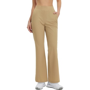 image:imagebaleaf Womens 2629 Work Pants Stretchy Golf Lightweight Stretch Flare Dress Pant Pockets Bussiness UPF 5029inbrown