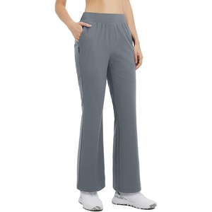 image:imagebaleaf Womens 2629 Work Pants Stretchy Golf Lightweight Stretch Flare Dress Pant Pockets Bussiness UPF 5029indark Gray