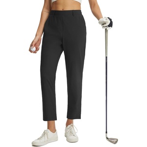 image:imagebaleaf Womens Golf Pants 25 Deep Pockets with Belt Loop Stretch Travel Casual Work Petite Ankle Slacks LightweightBlack